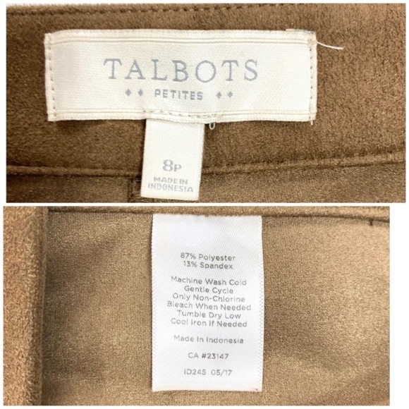 TALBOTS Faux Suede Academia Leggings in Camel tan Brown Size 8 Petite - Picture 6 of 10